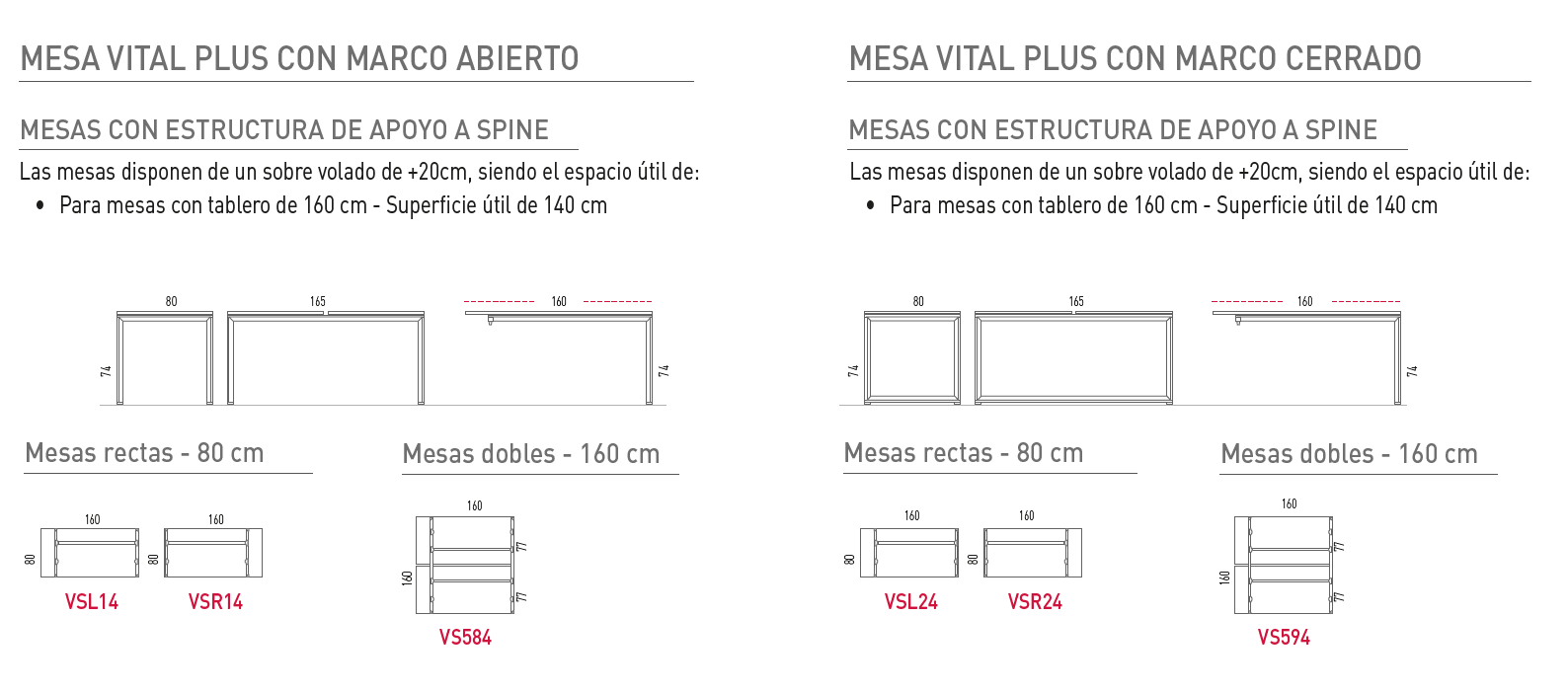Mesas para uso con apoyo en módulos de archivo Vital Plus Spine de Actiu