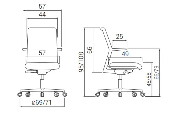 Medidas de la silla Equis de Dile Office Medidas de la silla Equis de Dile Office