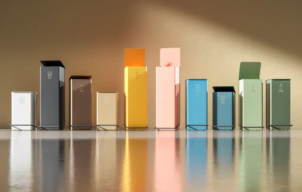 Cubos de pedal para baños y cocinas de oficina