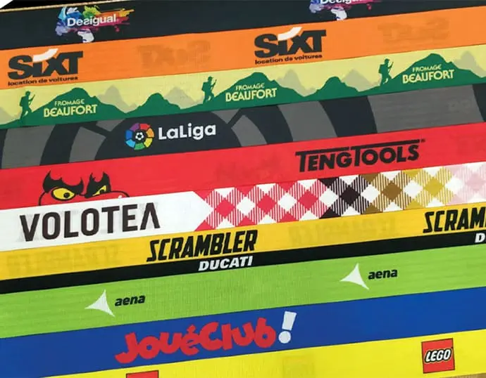 Muestras de cintas personalizadas para clientes