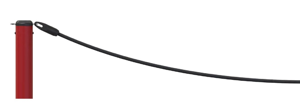 Cordón negro con poste rojo