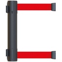 Soporte doble con dos cintas rojas separadoras retráctiles