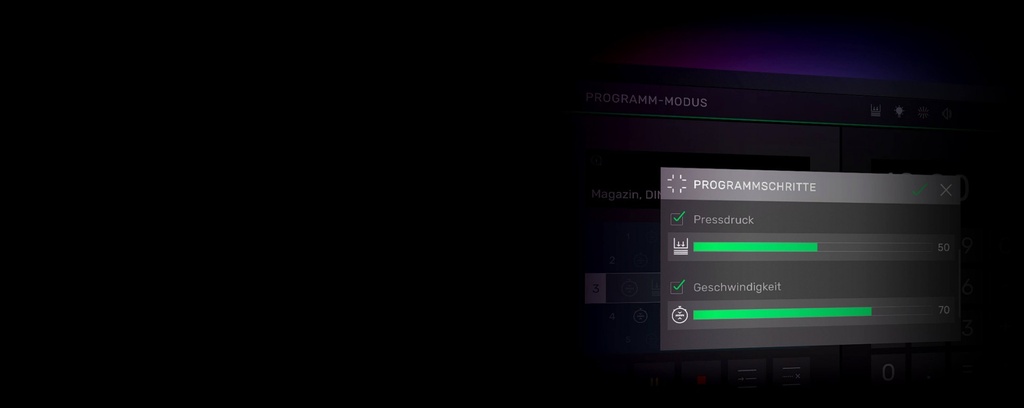 Configuración de la presión en guillotina hidráulica Ideal THE 56