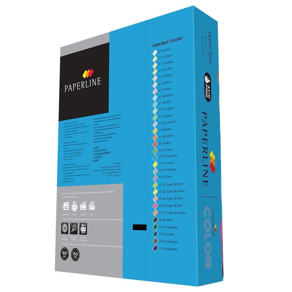 Paquete de 500 hojas de papel en color azul turquesa