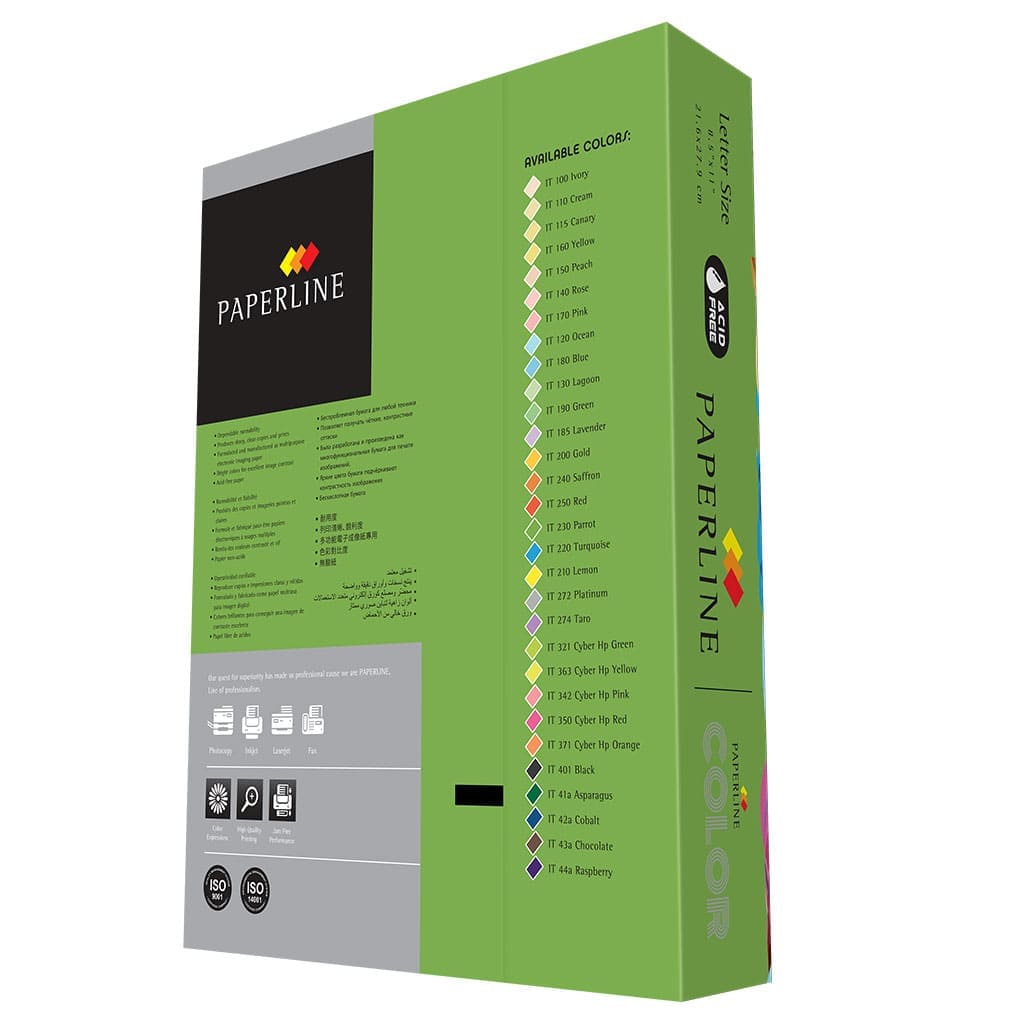 Paquete de 500 hojas de papel en color verde fuerte