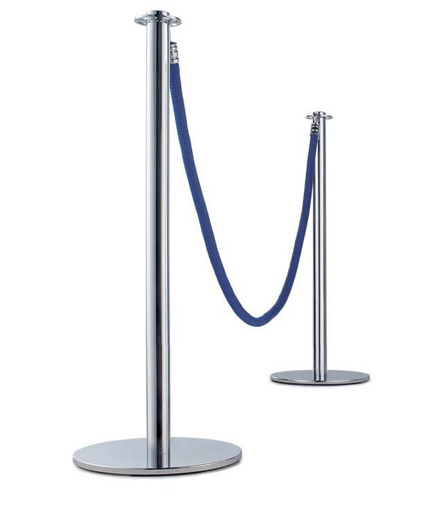 Poste separador para cordones fabricado en aluminio o acero inoxidable