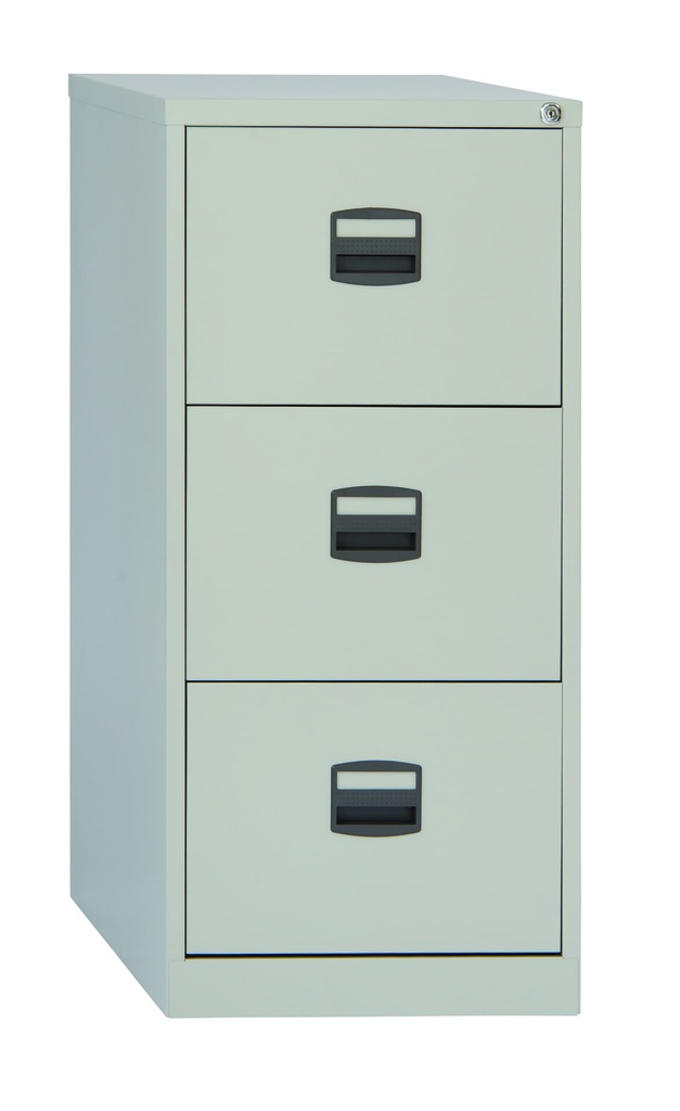 Archivador metálico de carpetas colgantes folio en color crema de 3 cajones