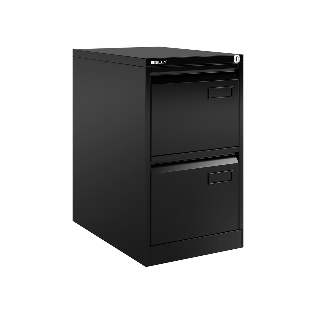 Archivador metálico de dos cajones para carpetas colgantes DIN-A4 en color negro