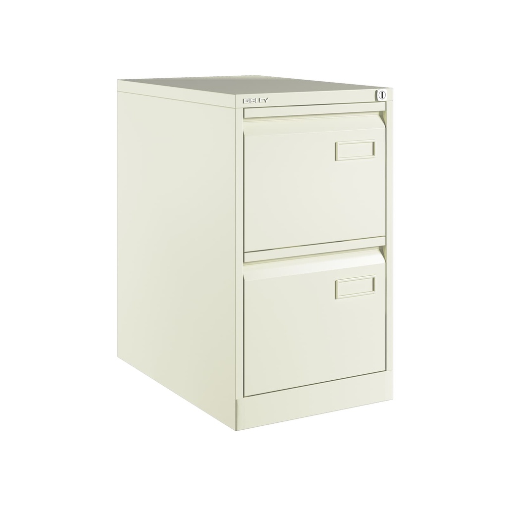 Archivador metálico de dos cajones para carpetas colgantes DIN-A4 en color blanco cálido