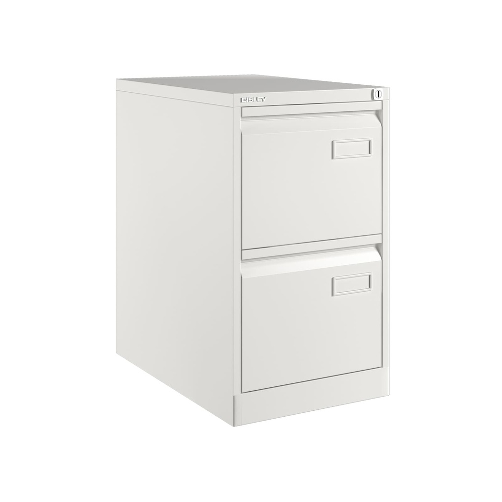 Archivador metálico de dos cajones para carpetas colgantes DIN-A4 en color blanco frío