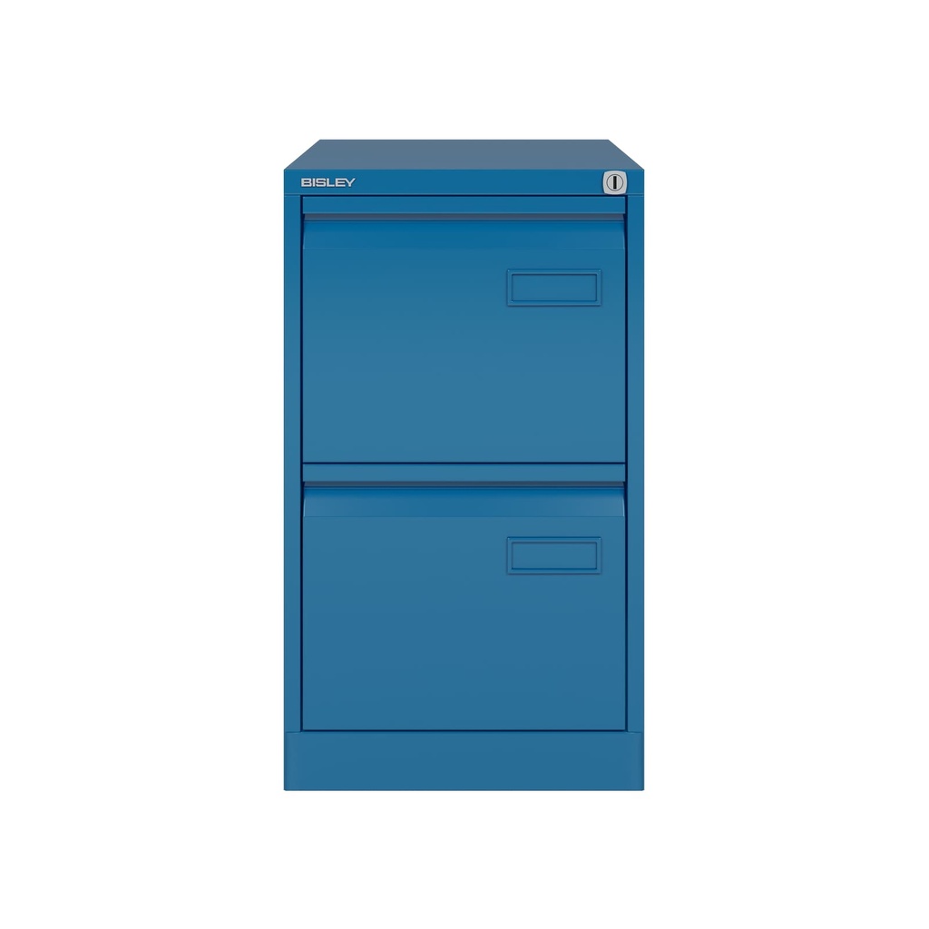 Archivador metálico de dos cajones para carpetas colgantes DIN-A4 en color azure