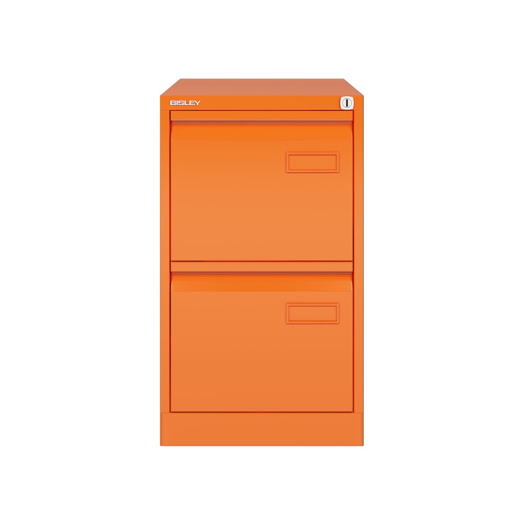 Archivador metálico de dos cajones para carpetas colgantes DIN-A4 en color naranja