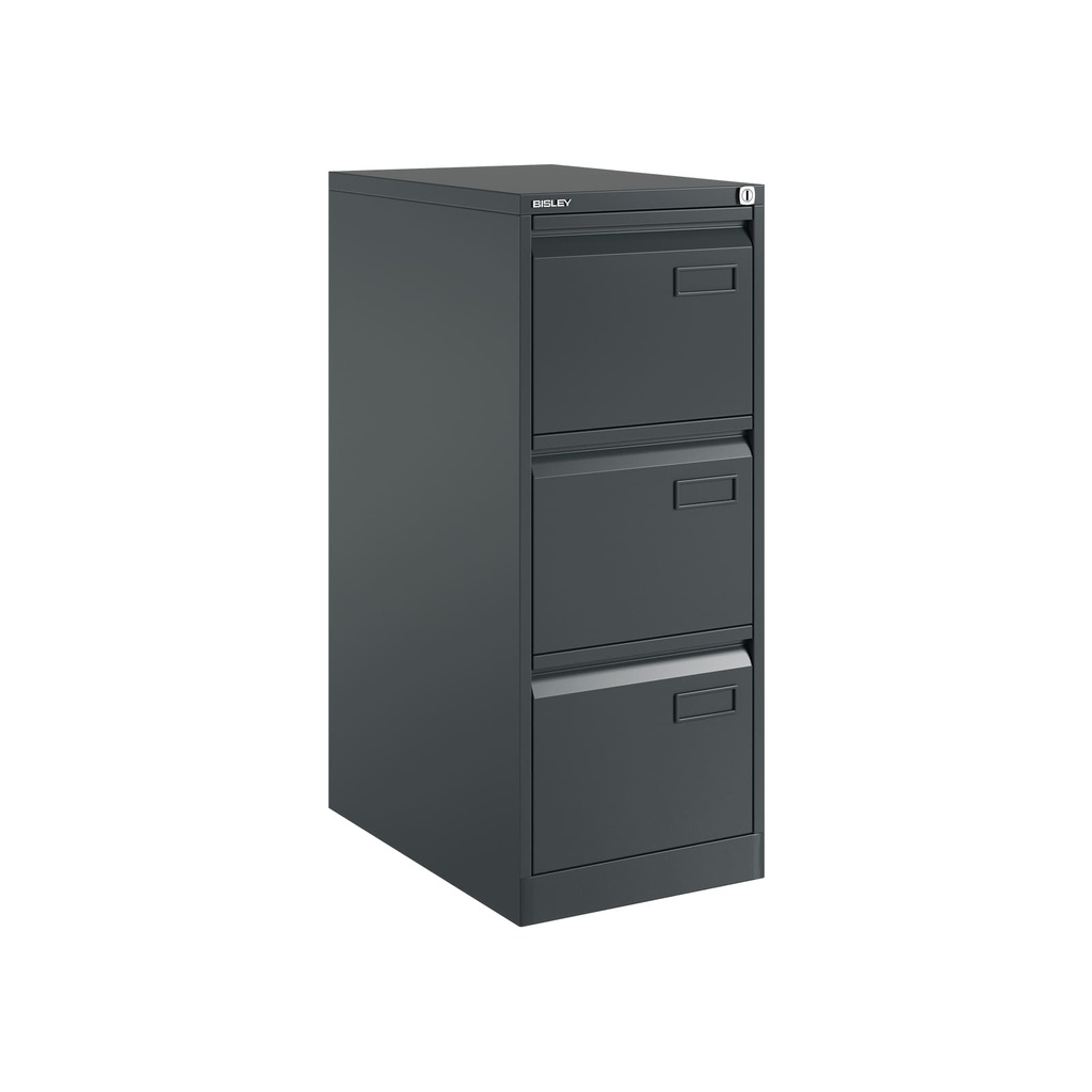 Archivador metálico de tres cajones para carpetas colgantes DIN-A4 en color antracita