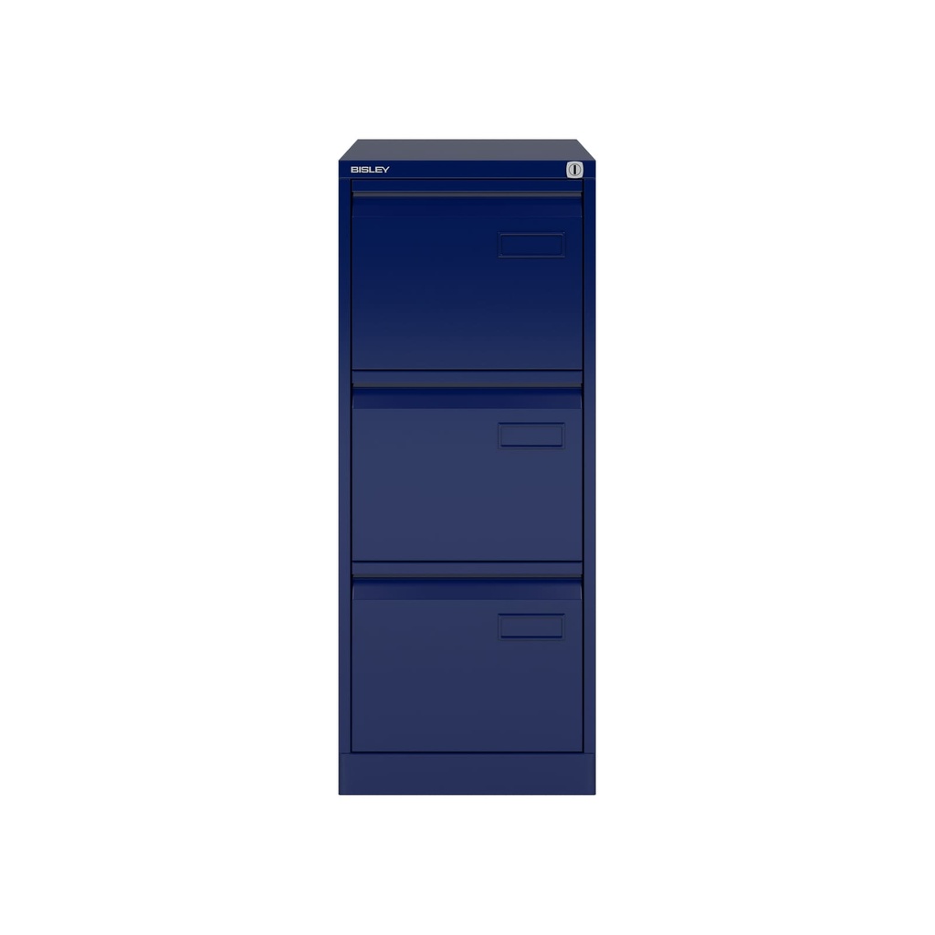 Archivador metálico de tres cajones para carpetas colgantes DIN-A4 en color azul