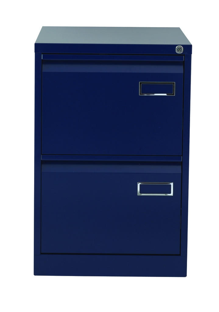 Archivador metálico de dos cajones para archivar carpetas colgantes Bisley PSF en color azul Oxford