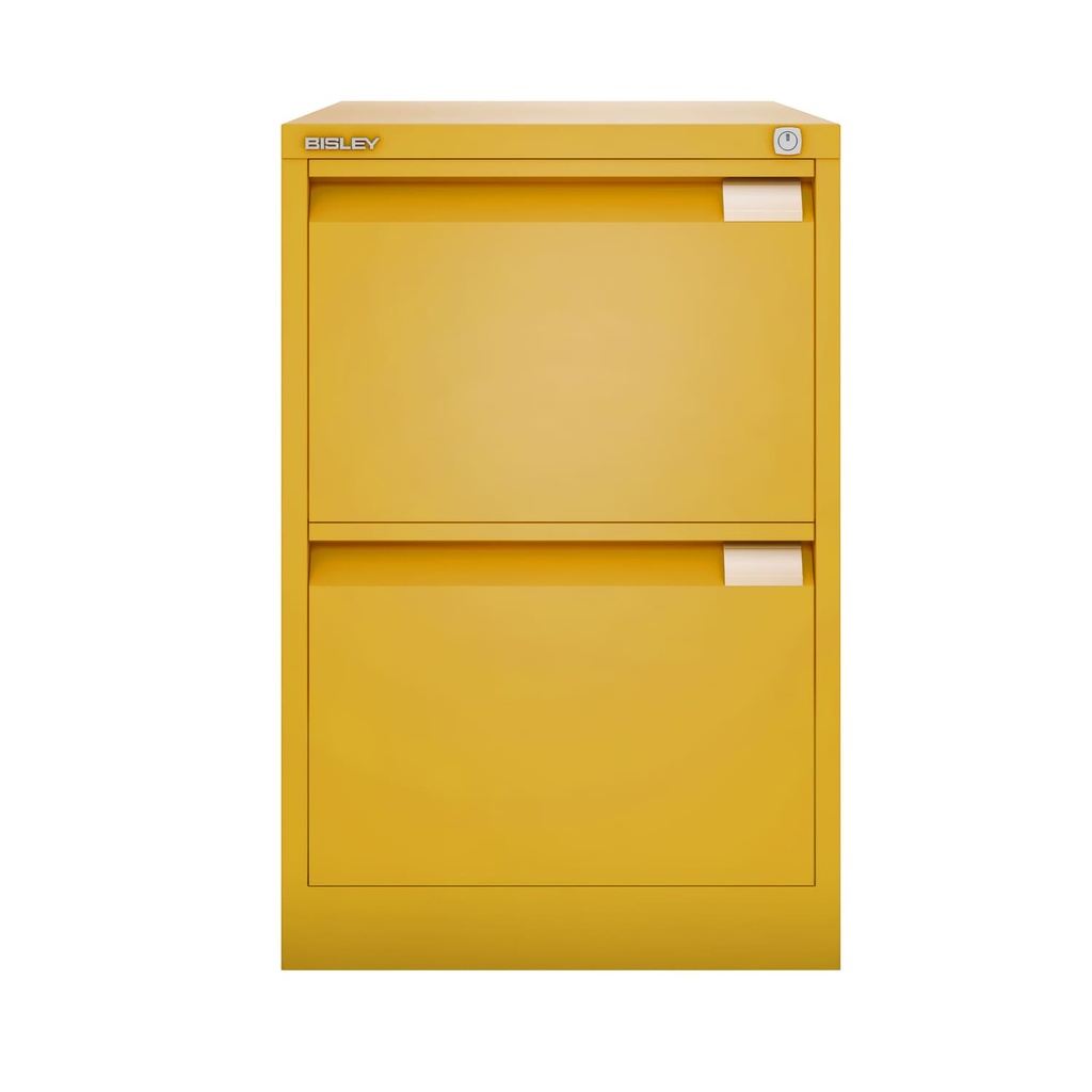 Archivador metálico Bisley BS Premium con dos cajones DIN-A4 para clasificar carpetas colgantes en color amarillo