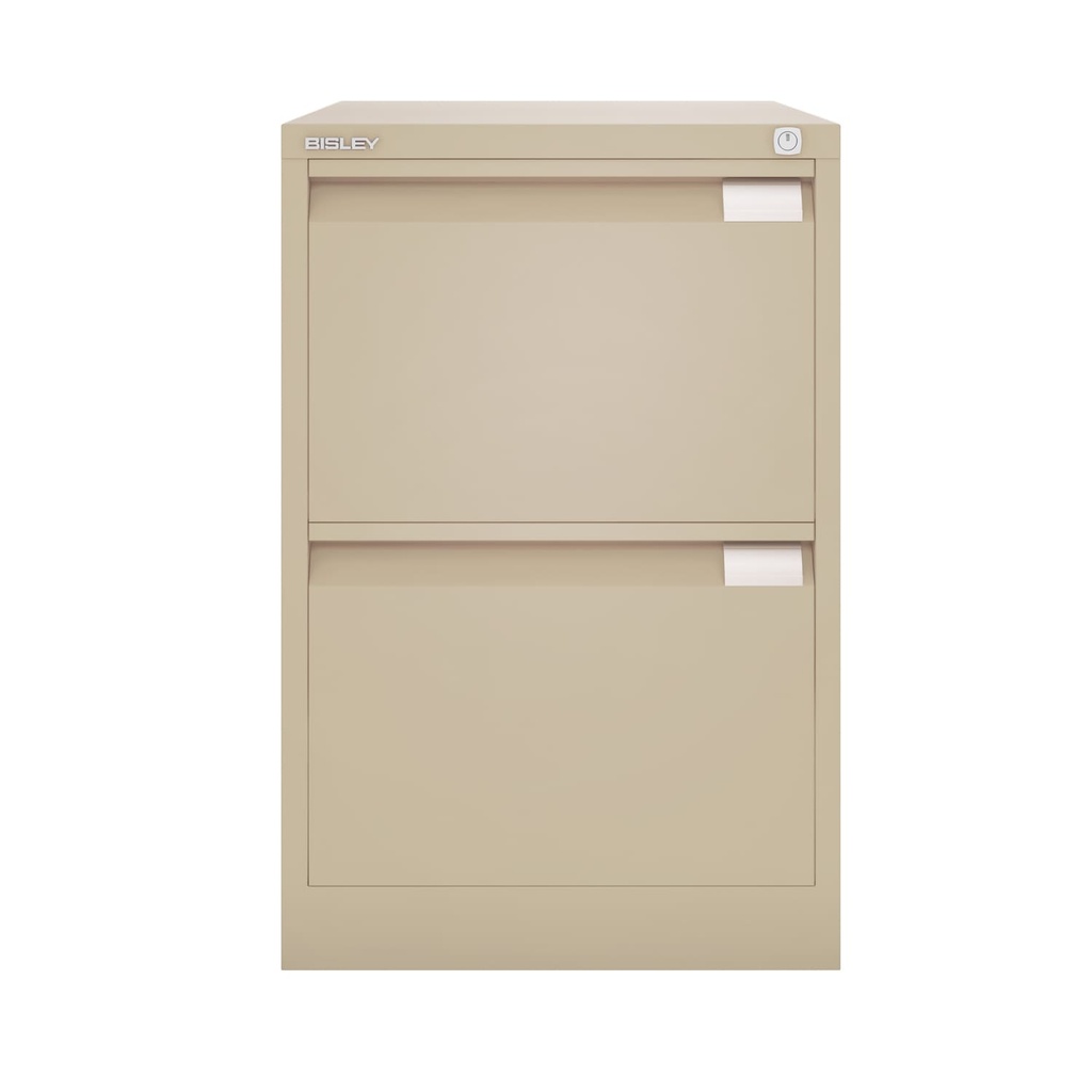Archivador metálico Bisley BS Premium con dos cajones DIN-A4 para clasificar carpetas colgantes en color crema