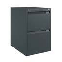 Archivador metálico Bisley BS Premium con dos cajones tamaño folio para clasificar carpetas colgantes en color gris casi negro