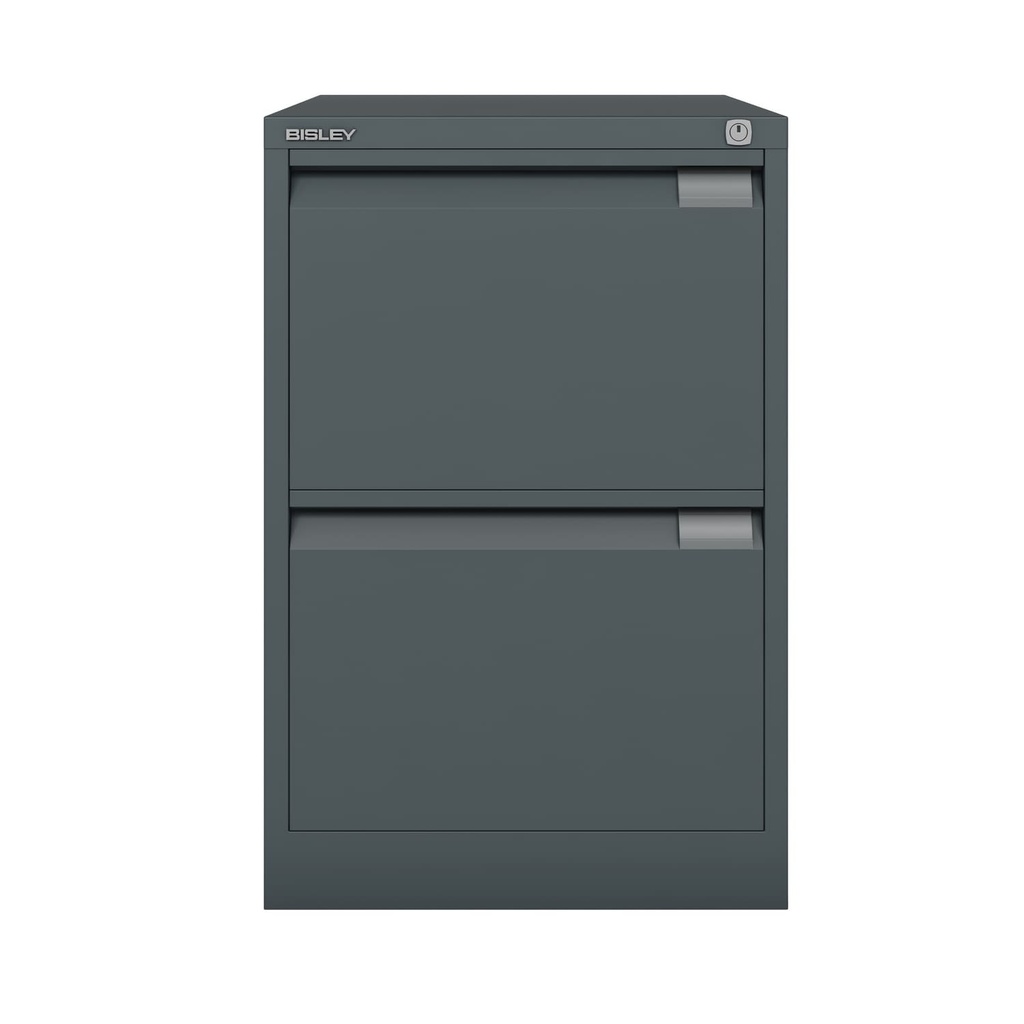 Archivador metálico Bisley BS Premium con dos cajones tamaño folio para clasificar carpetas colgantes en color antracita