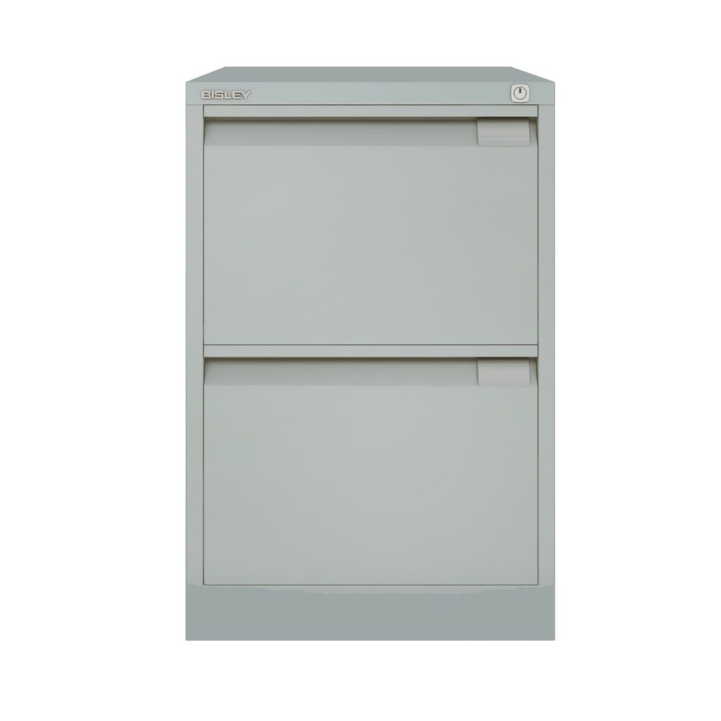Archivador metálico Bisley BS Premium con dos cajones tamaño folio para clasificar carpetas colgantes en color gris