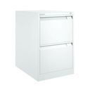 Archivador metálico Bisley BS Premium con dos cajones tamaño folio para clasificar carpetas colgantes en color blanco