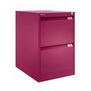 Archivador metálico Bisley BS Premium con dos cajones tamaño folio para clasificar carpetas colgantes en color rosa fucsia