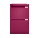Archivador metálico Bisley BS Premium con dos cajones tamaño folio para clasificar carpetas colgantes en color rosa Berry