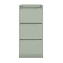 Archivador metálico Bisley BS Premium con tres cajones tamaño folio para clasificar carpetas colgantes en color gris cemento