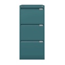 Archivador metálico Bisley BS Premium con tres cajones tamaño folio para clasificar carpetas colgantes en color azul