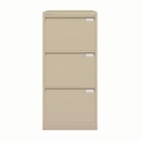 Archivador metálico Bisley BS Premium con tres cajones tamaño folio para clasificar carpetas colgantes en color beige crema