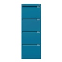 Archivador metálico Bisley BS Premium con tres cajones tamaño folio para clasificar carpetas colgantes en color azul