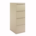 Archivador metálico Bisley BS Premium con cuatro cajones tamaño folio para clasificar carpetas colgantes en color crema marfil
