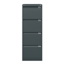Archivador metálico Bisley BS Premium con cuatro cajones tamaño folio para clasificar carpetas colgantes en color antracita