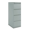 Archivador metálico Bisley BS Premium con cuatro cajones tamaño folio para clasificar carpetas colgantes en color gris medio