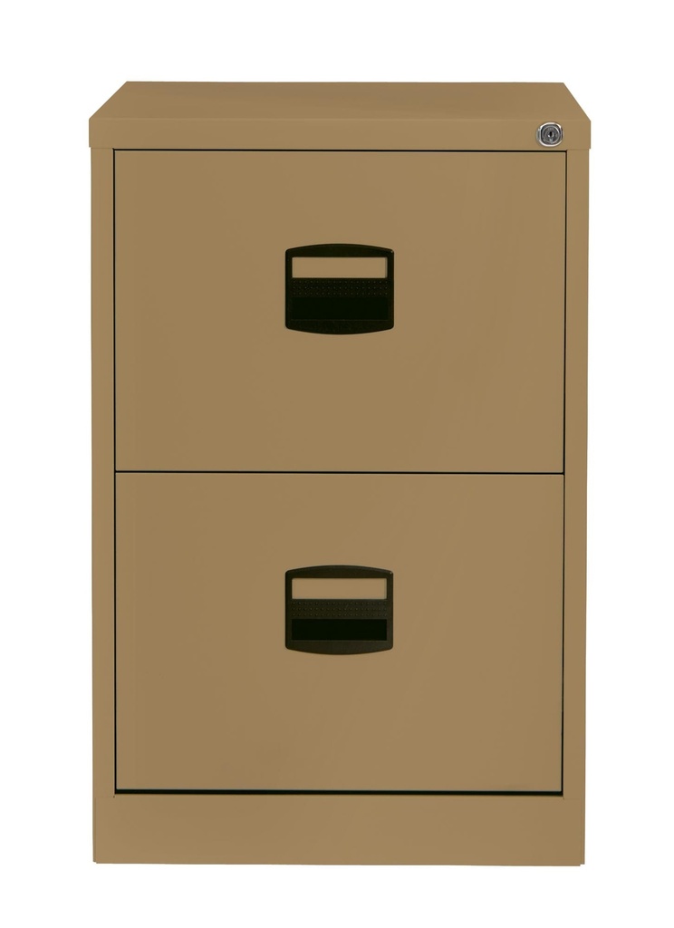 Archivador metálico de 2 cajones en color mostaza folio