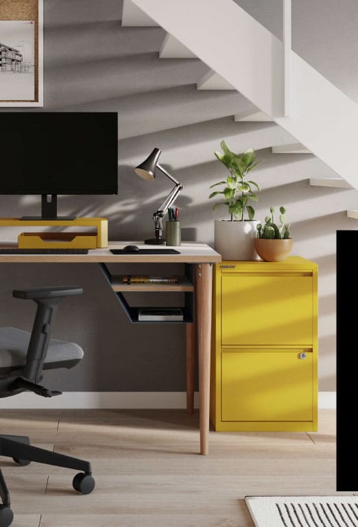 Archivador Bisley Premium BS folio de 2 cajones en amarillo