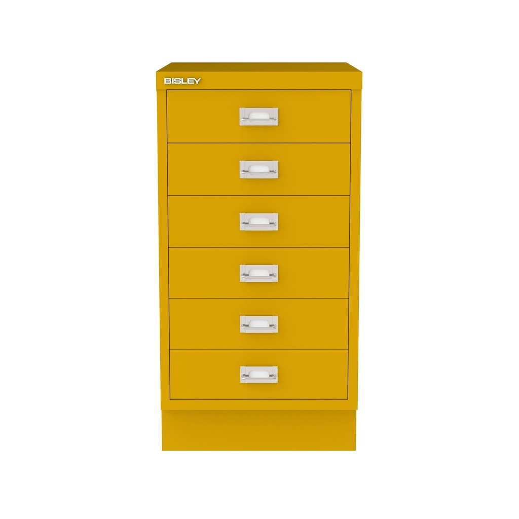 Vista frontal del fichero multicajones Bisley 112 en color amarillo