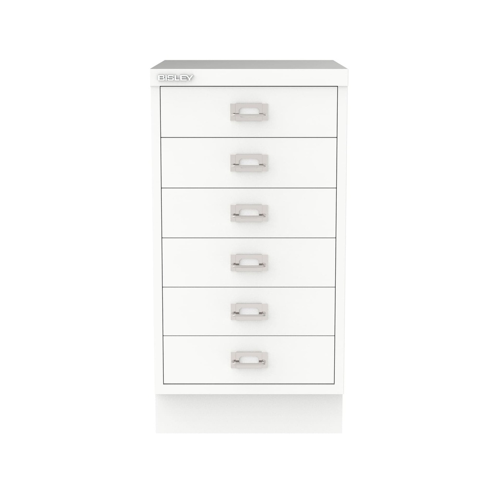 Vista frontal del fichero multicajones Bisley 112 en color blanco tráfico