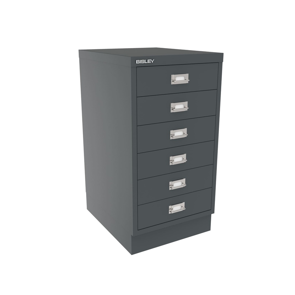 Vista en tres cuartos del fichero multicajones Bisley 112 en color antracita