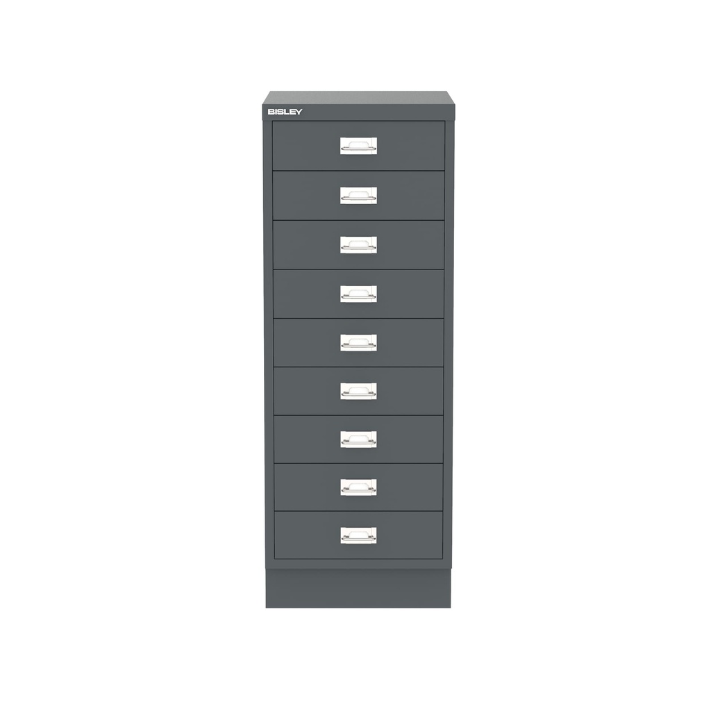 Vista frontal del fichero multicajones Bisley 114 en color antracita