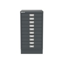 Vista frontal del fichero multicajones Bisley 116 en color antracita