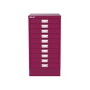 Vista frontal del fichero multicajones Bisley 116 en color rosa Berry