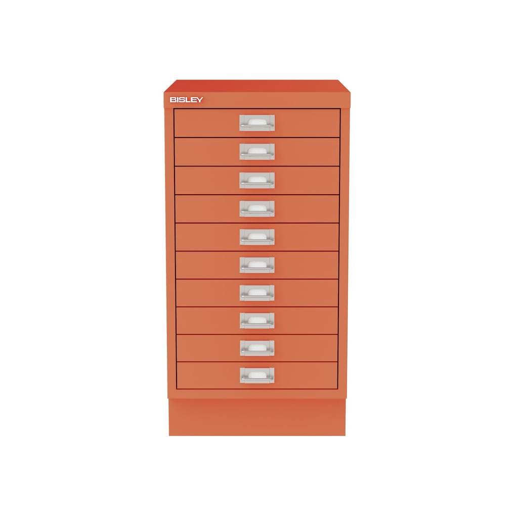 Vista frontal del fichero multicajones Bisley 116 en color coral