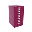 Vista en tres cuartos del fichero multicajones Bisley 116 en color rosa Berry