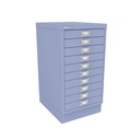 Vista en tres cuartos del fichero multicajones Bisley 116 en color lila