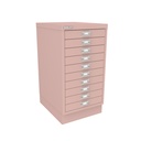 Vista en tres cuartos del fichero multicajones Bisley 116 en color rosa