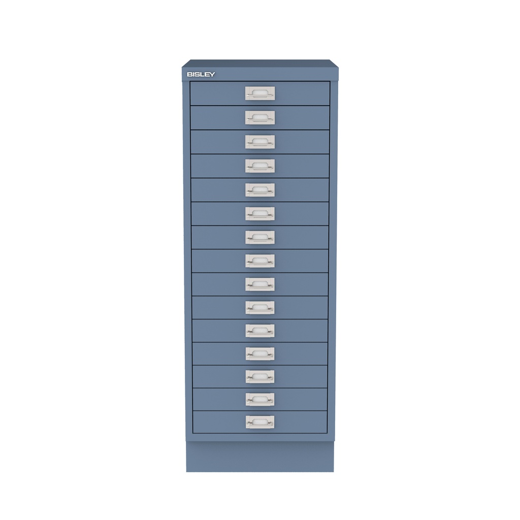 Vista frontal del fichero multicajones Bisley 118 en color azul