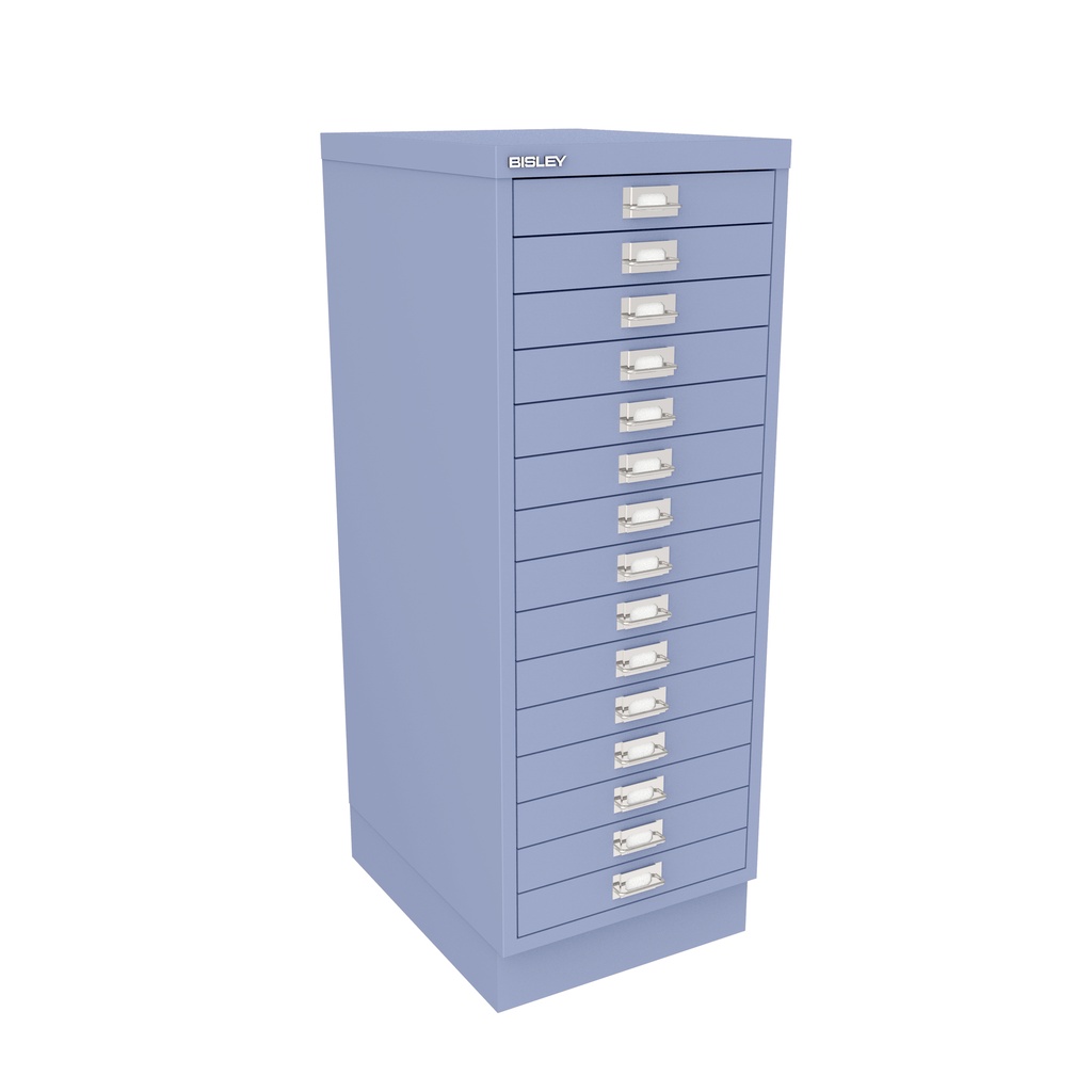 Vista en tres cuartos del fichero multicajones Bisley 118 en color lila