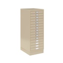 Vista en tres cuartos del fichero multicajones Bisley 118 en color beige