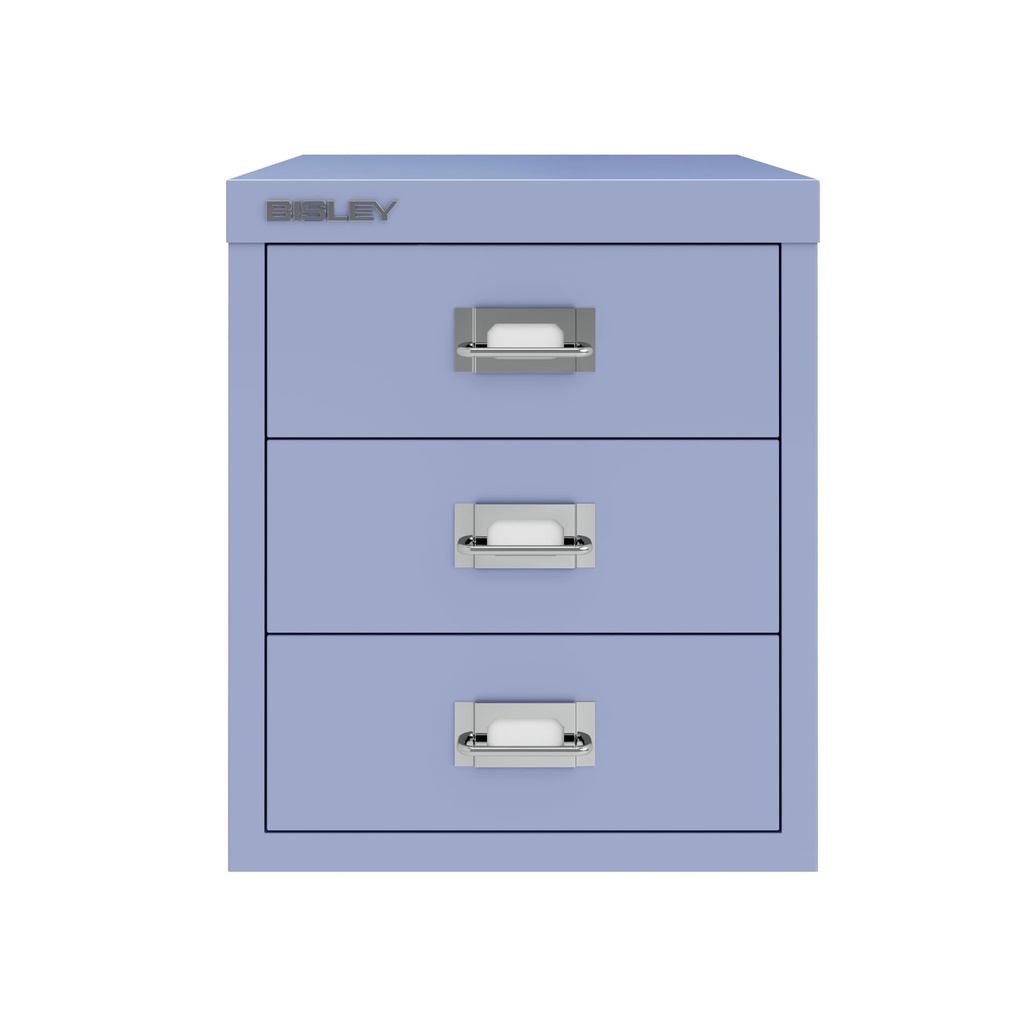 Vista frontal del fichero multicajones Bisley H123NL en color lila